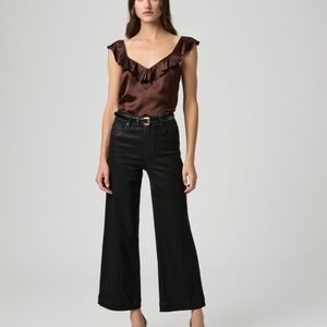 PAIGE Anessa High-Rise Luxe Coted Wide-Leg Jeans